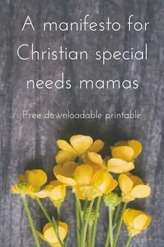 A Manifesto for Christian Special Needs Mothers