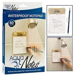Waterproof notepad: Because all the great ideas always come when you're in the shower
