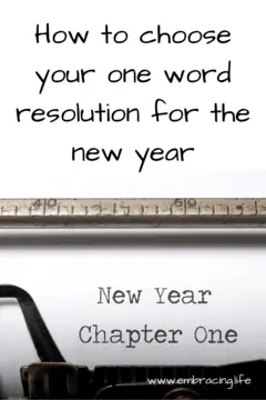 How to choose your one word resolution for the year